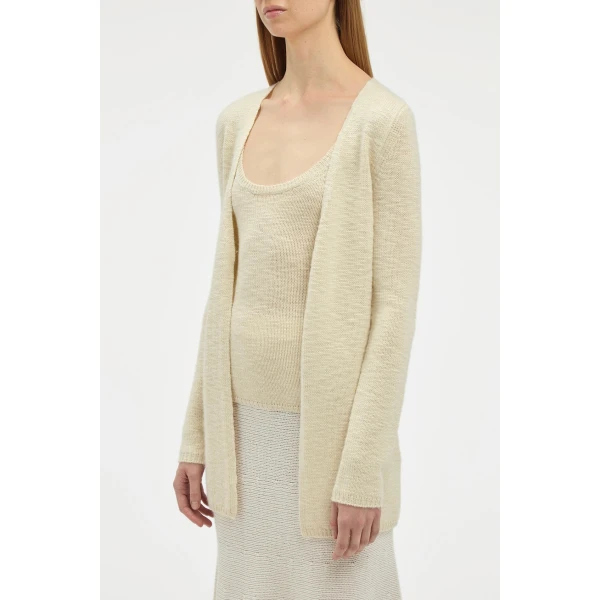 Jani Knit Cardigan in Ivory Cashmere