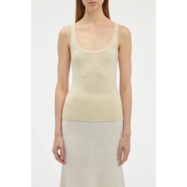 Jayce Knit Tank Top in Ivory Cashmere