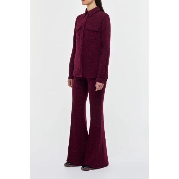 John Austin Shirt in Bordeaux Speckled Cashmere