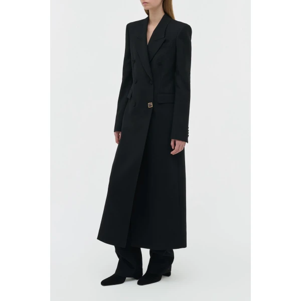 Julien Coat in Black Recycled Wool