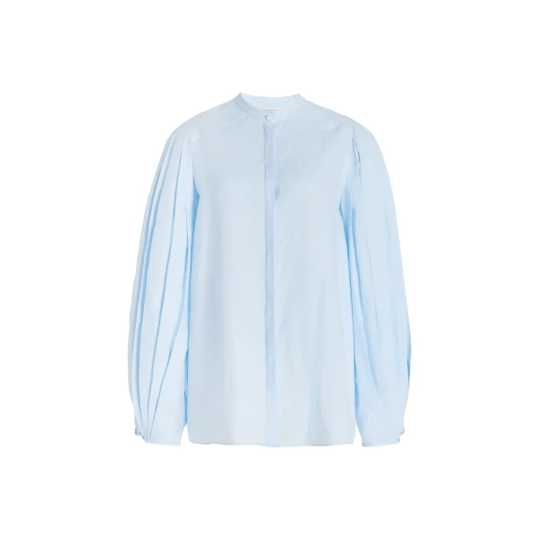 Gabriela Hearst Laetitia Blouse in Light Blue Aloe Linen, view 6