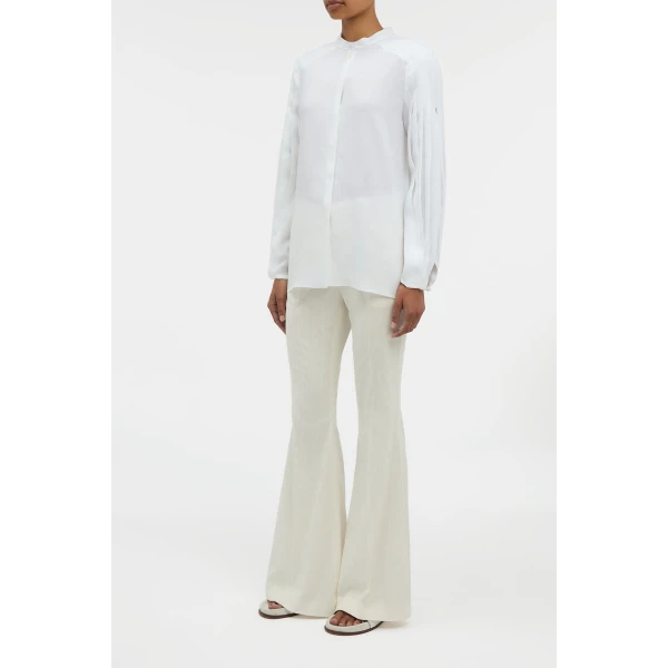 Laetitia Blouse in White Aloe Linen