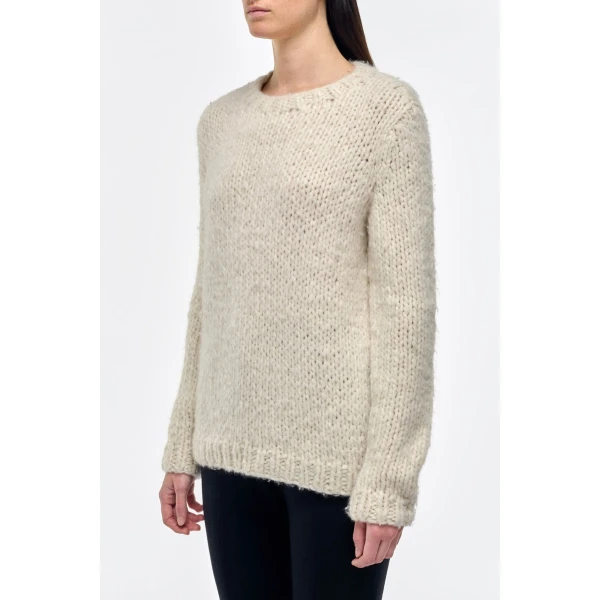 Lawrence Knit Sweater in Ivory Welfat Cashmere