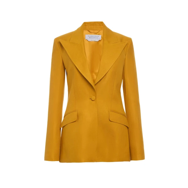 Gabriela Hearst Leiva Blazer in Golden Birch Linen Twill
