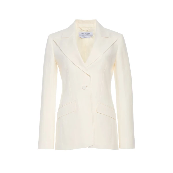 Gabriela Hearst Leiva Blazer in Ivory Linen Twill, view 2