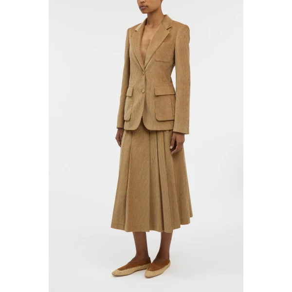 Louisa Blazer in Camel Sea island Cotton Corduroy