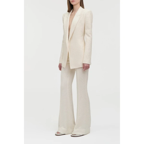Mairi Blazer in Ivory Silk Boucle