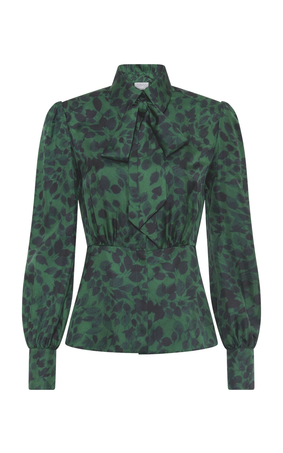 Gabriela Hearst Maisie Top in English Green Printed SIlk Twill