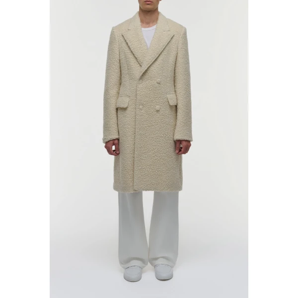 Mcaffrey Coat in Ivory Cashmere Silk
