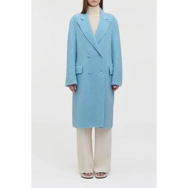 Mcaffrey Coat in Light Blue Cashmere Felt