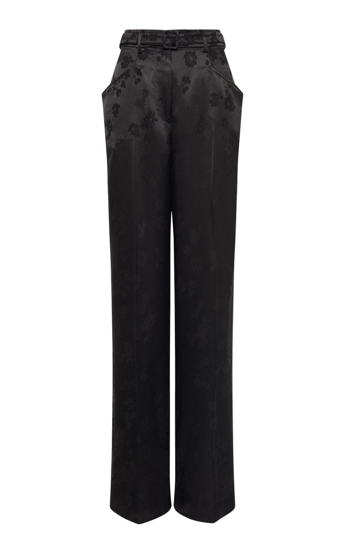 Gabriela Hearst Norman Wide-leg Pant in Black Embroidered Silk
