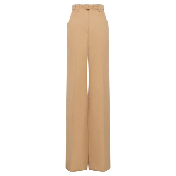 Gabriela Hearst Norman Wide-leg Pant in Wheat Textured Linen Slub