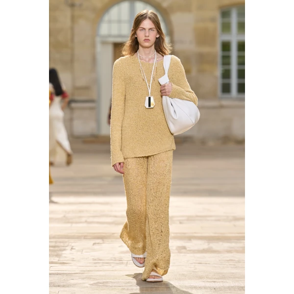 Gabriela Hearst Oriel Knit Pant in Hay Silk Cashmere Linen, view 2