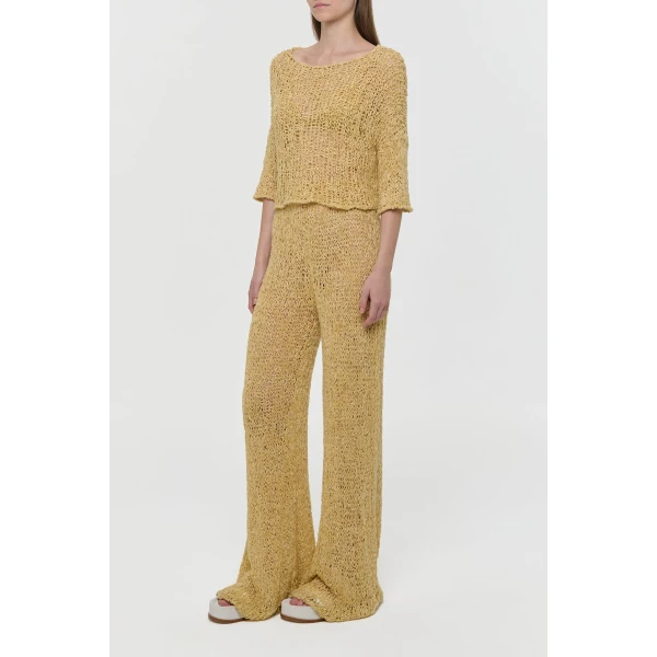 Gabriela Hearst Oriel Knit Pant in Hay Silk Cashmere Linen, view 5