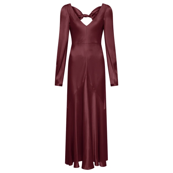 Gabriela Hearst Peyton Maxi Dress In Bordeaux Silk Satin