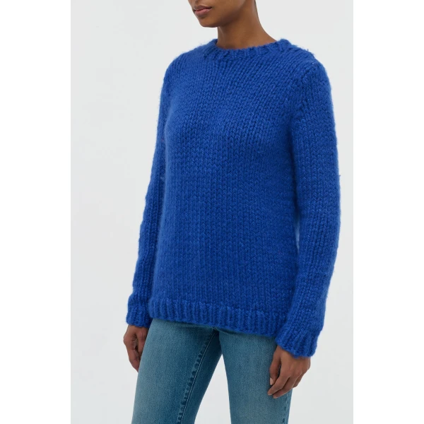 Poros Knit Sweater in Cobalt Cashmere