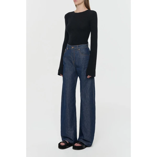 Rafa Knit Top in Black Mulberry Silk