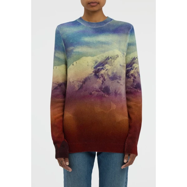 Sael Knit Crewneck Sweater in Mountain Cashmere