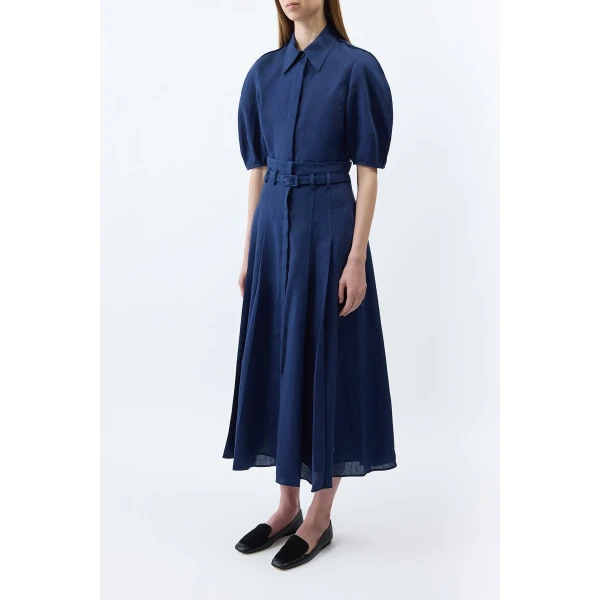 Sansi Top in Electric Navy Aloe Linen