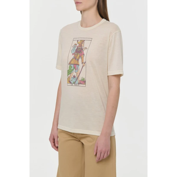 Sayara T-Shirt In Fool Multi Printed Cashmere Jersey