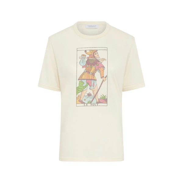 Gabriela Hearst Sayara T-Shirt In Fool Multi Printed Cashmere Jersey Top