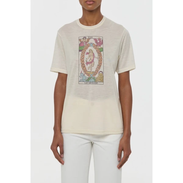 Sayara T-Shirt In World Multi Printed Cashmere
