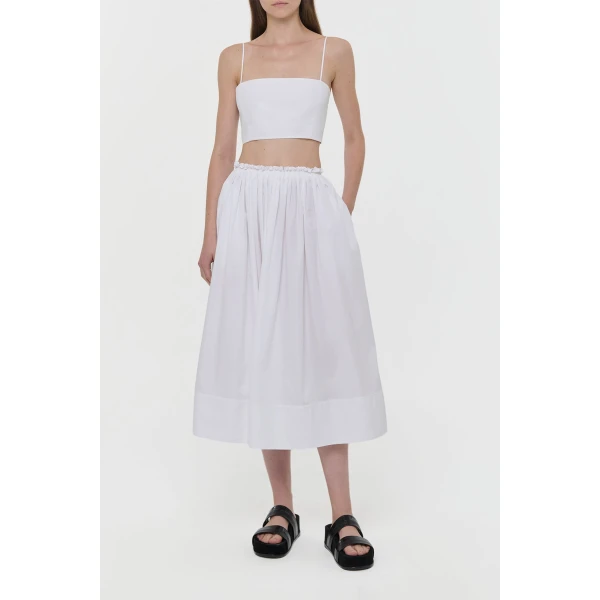 Shiva Maxi Skirt in White Sea Island Cotton