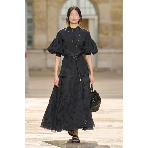 Gabriela Hearst Sofia Mia’s Flowers Blouse in Black Embroidered Silk Organza, view 2