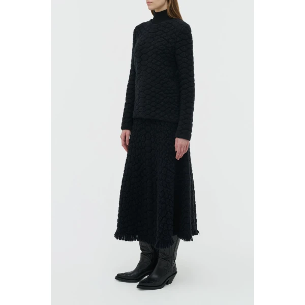 Tansey Knit Sweater in Black Cashmere