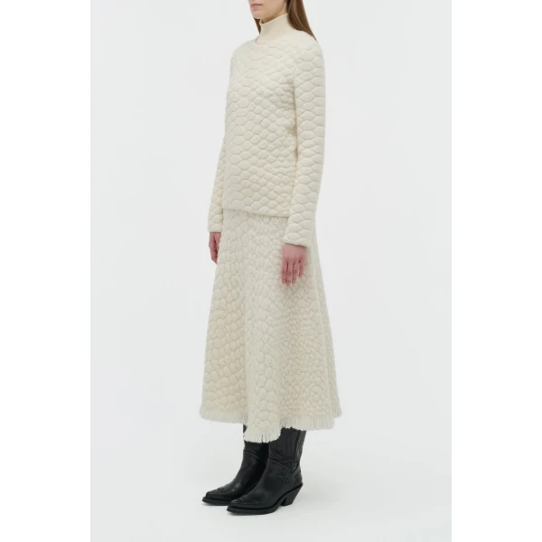 Tansey Knit Sweater in Ivory Cashmere