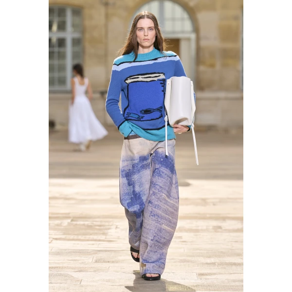 Gabriela Hearst Tarikel Knit Sweater in Water Multi Cashmere, view 2