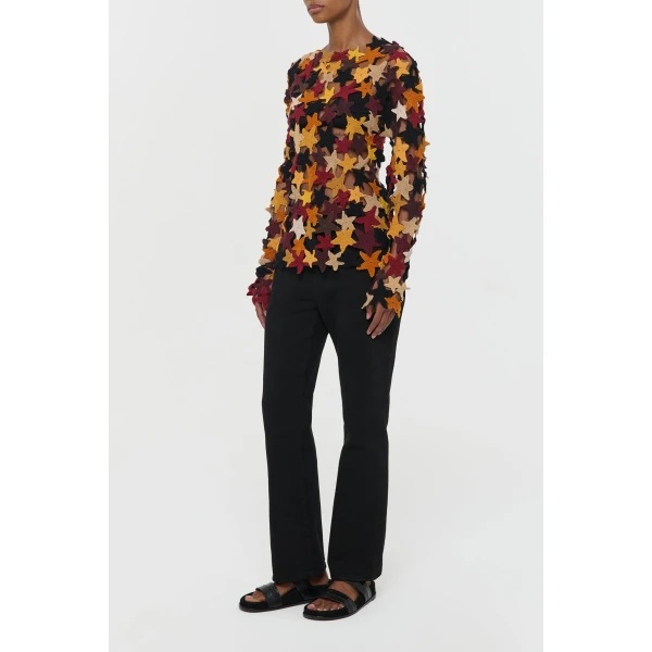 Thalor Crochet Stars Sweater in Multi Cashmere