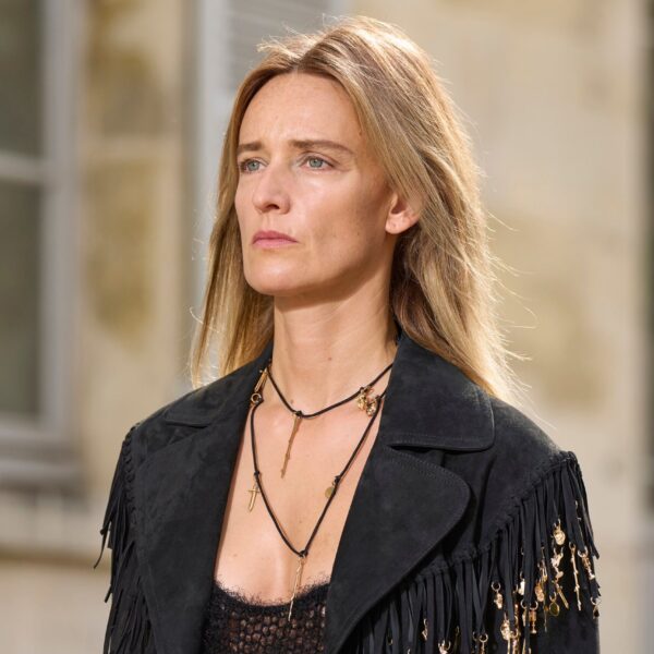 Thaniel Fringe Trench Coat in Black Suede with Charms