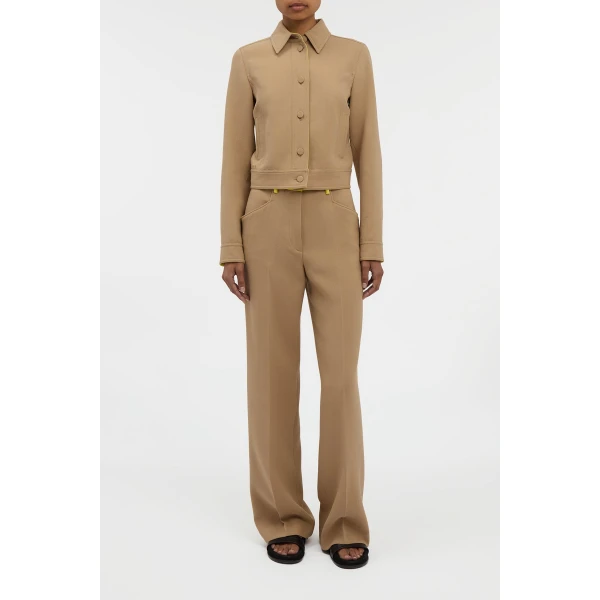 Thereza Jacket in Camel & Citrine Virgin Wool Crepe