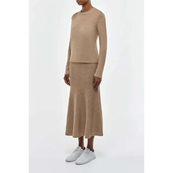 Titus Knit Sweater in Camel Cashmere