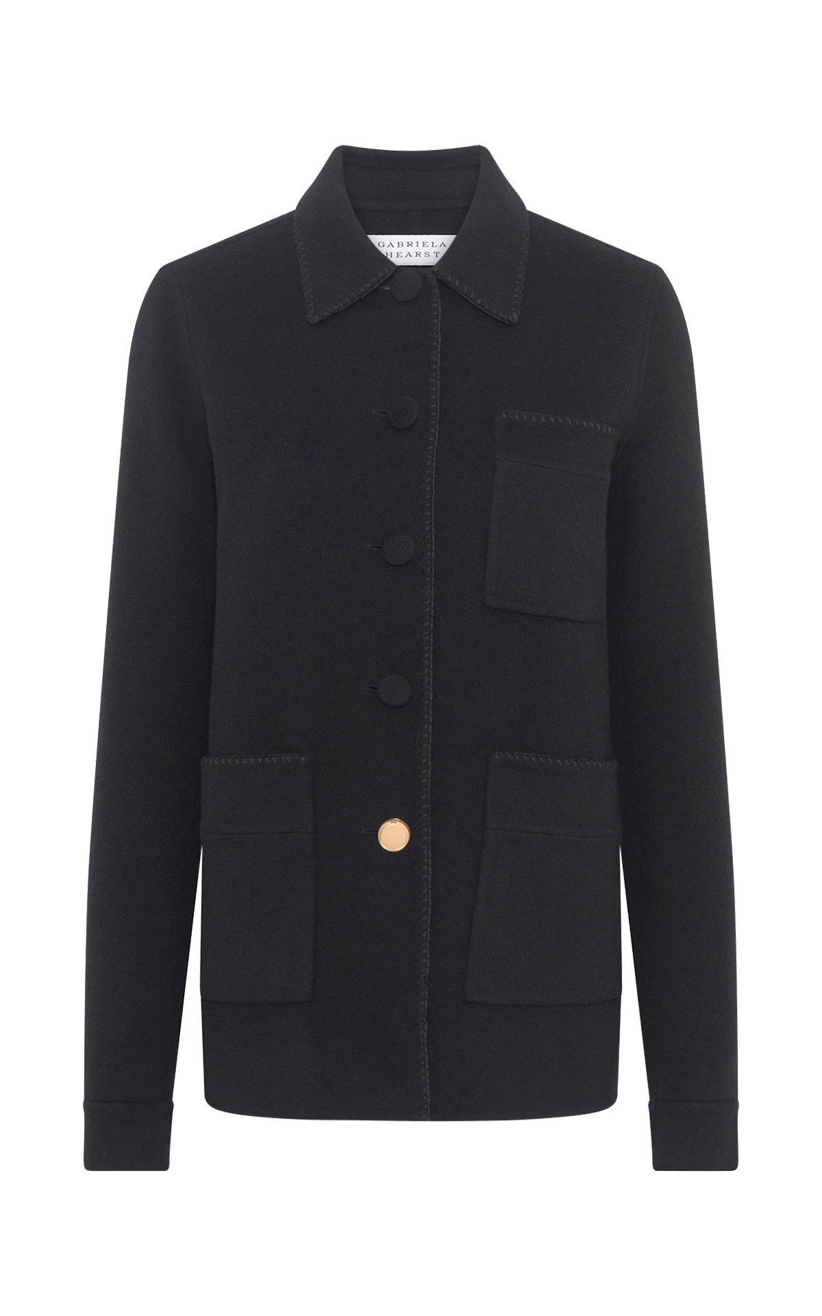 Gabriela Hearst Ulu Chore Jacket in Black Double-face Recycled Cashmere Gabriela Hearst