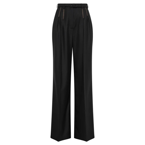 Gabriela Hearst Vargas Wide-leg Pant in Black & Camel Cashmere, view 6