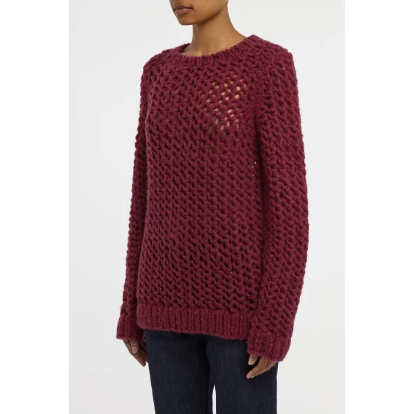 Veralune Knit Crewneck Sweater in Bordeaux Welfat Cashmere