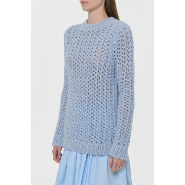 Veralune Knit Crewneck Sweater in Light Blue Welfat Cashmere