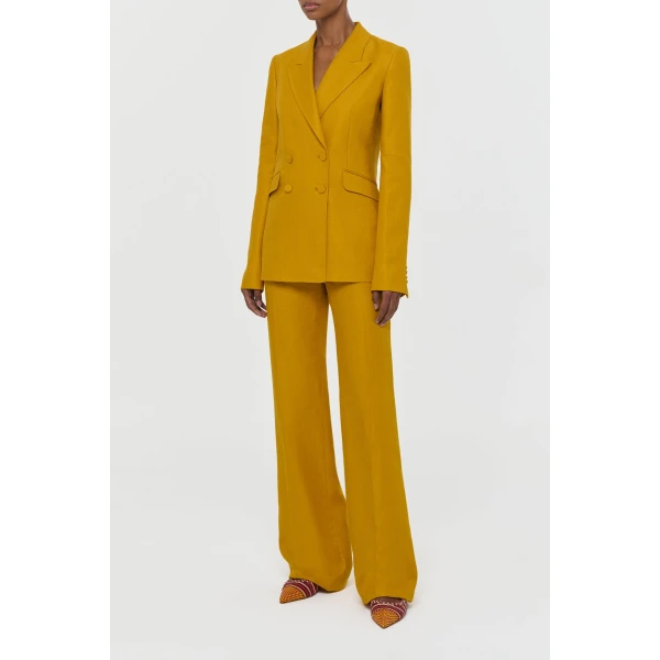 Vesta Flare Pant in Golden Birch Linen Twill