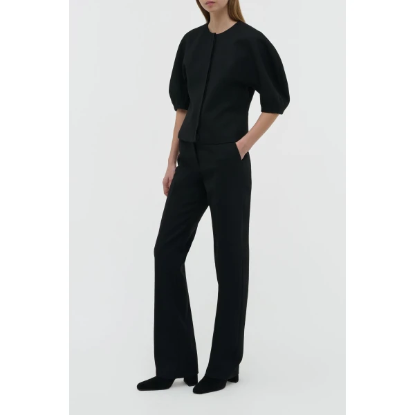 Waverly Top in Black Recycled Wool
