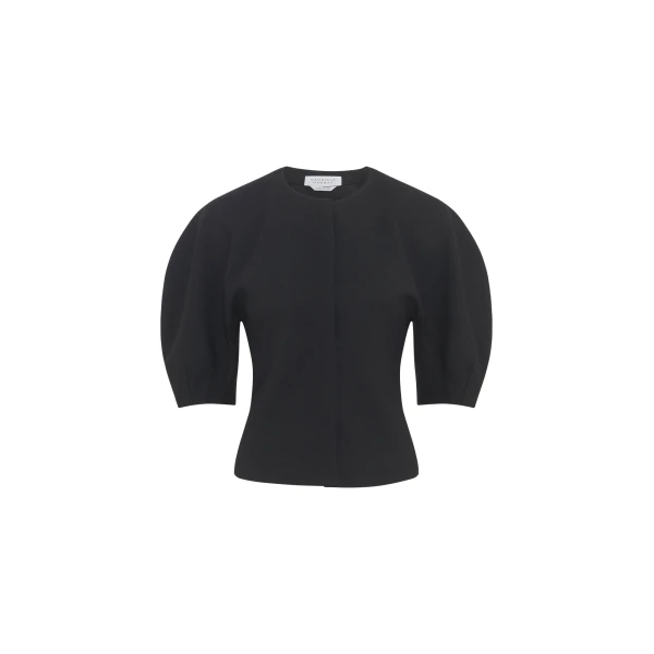 Waverly Top in Black Recycled Wool