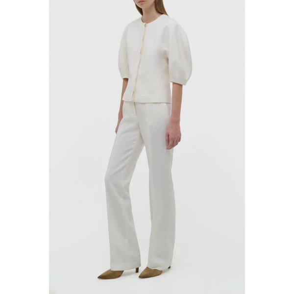 Waverly Top in Ivory Recycled Wool