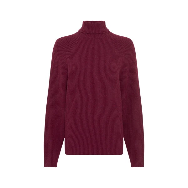 Gabriela Hearst Wigman Knit Turtleneck Sweater in Bordeaux Cashmere