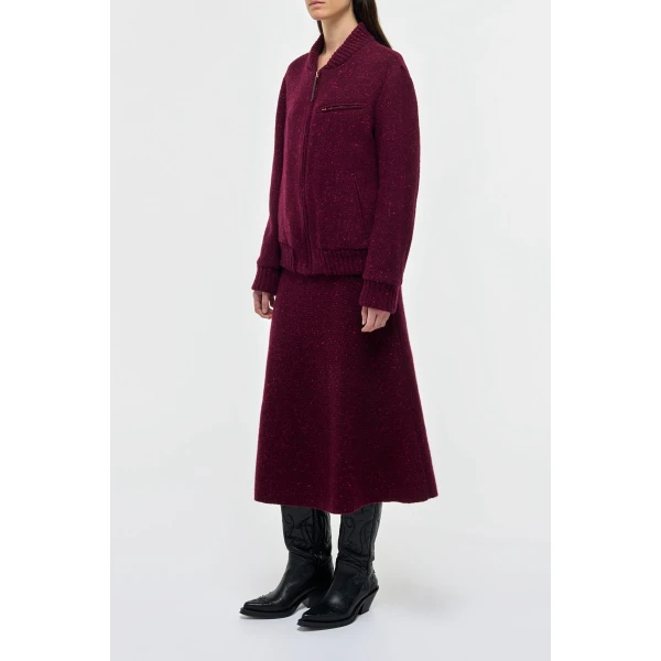 Winslow Bomber in Bordeaux Speckled Cashmere
