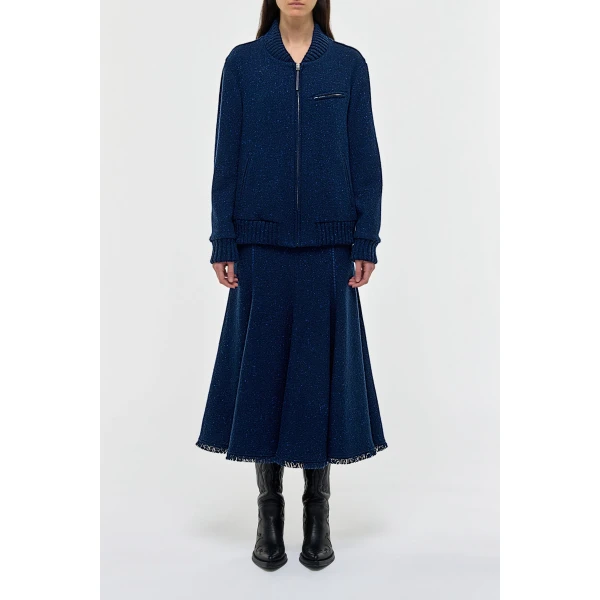 Winslow Bomber in Electric Navy Speckled Cashmere