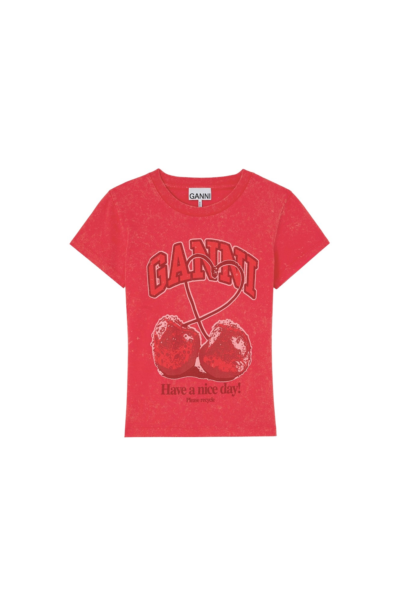 Ganni Baby Fit Future T-shirt with Cherry Top