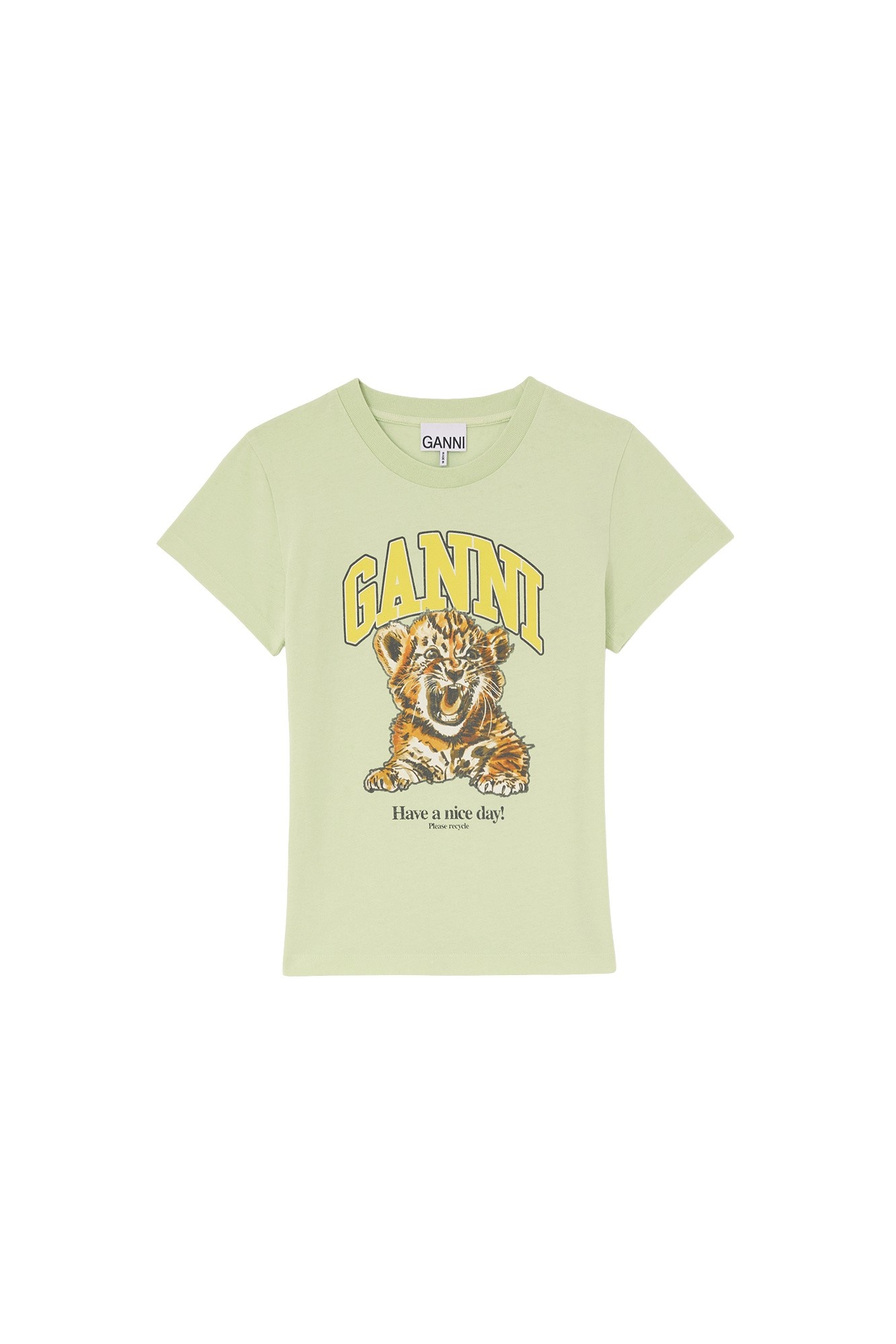 Ganni Baby Fit T-shirt with Tiger Top