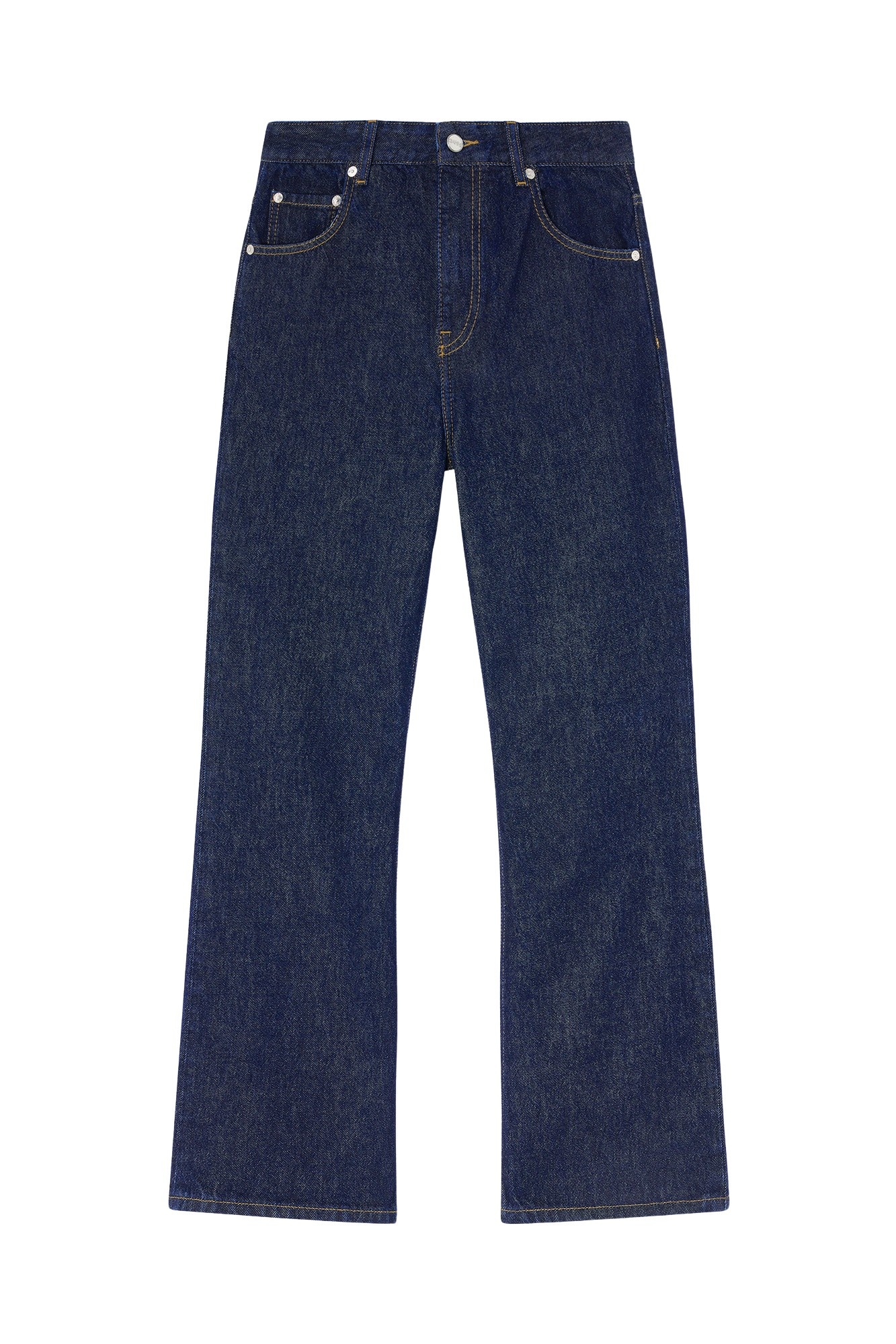 Ganni Betzy Cropped Jeans in Dark Rinse Denim