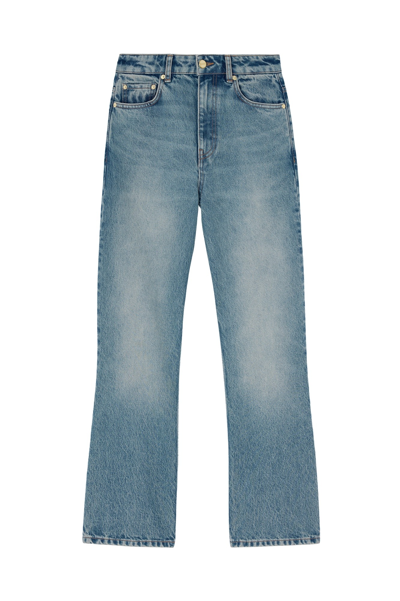Ganni Betzy Cropped Jeans in Tint Rigid Denim